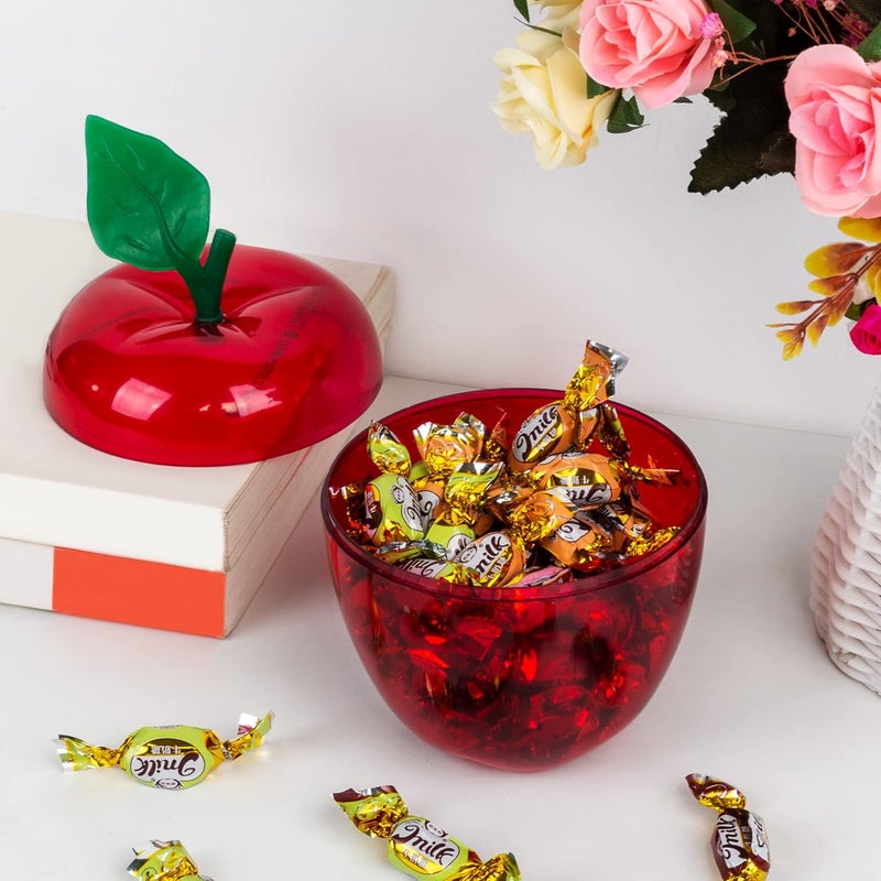 HANZE Large Red Apple Container, Apple Shaped Candy Toy Filling Containers Jar, Back To School Teacher Appreciation Gift, Wedding Party Ornaments Christmas Decorations Supplies Favors - Image 4